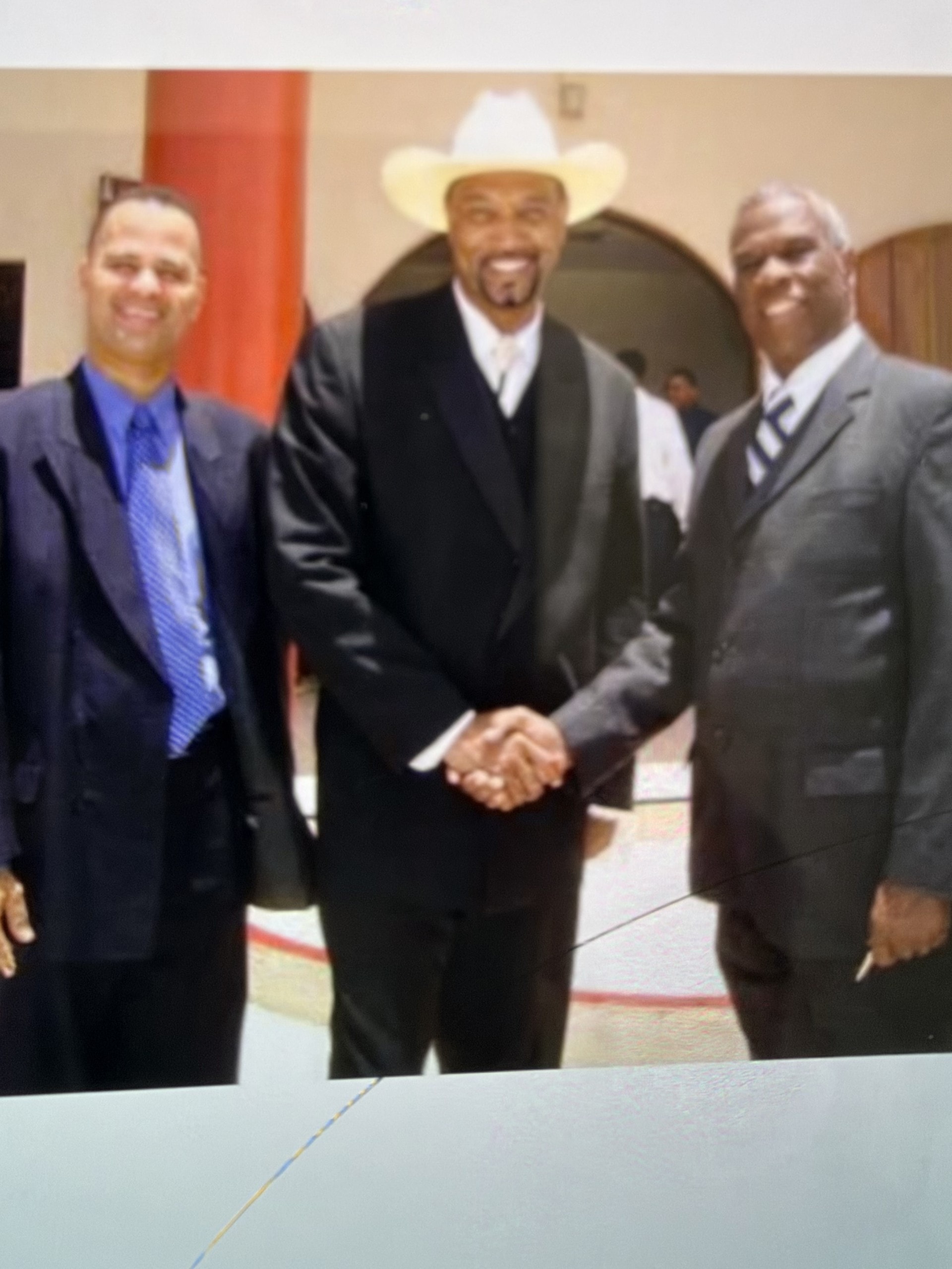 Evangelist Gerry Thompson with Osbourne Fleming, former Chief Minister of Anguilla